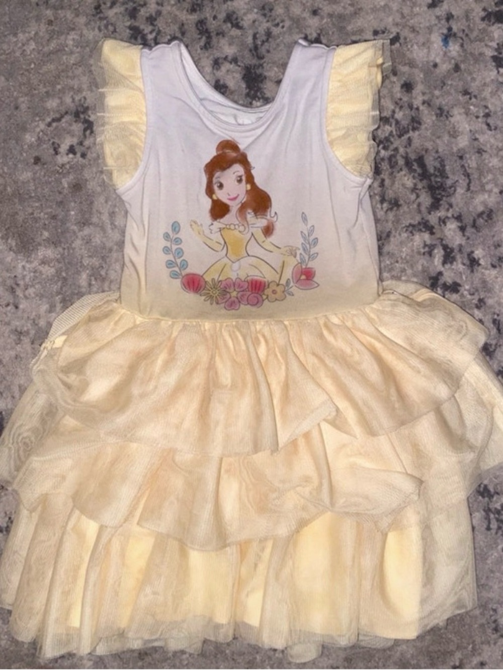 Little Sleepies Yellow Belle Graphic Tulle Dress